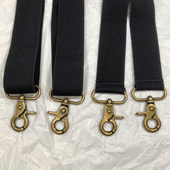 MEN’S ELASTIC / ADJUSTABLE BLACK SUSPENDERS with CLIPS - Picture 2 of 7